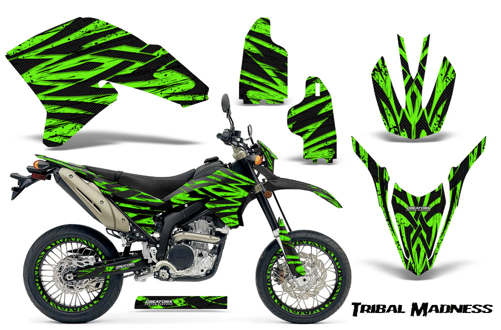 Yamaha WR250X R Graphics Kit Tribal Madness Green NP Rims